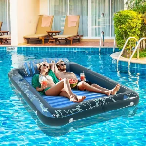 Inflatable धूप सेंकने का पूल फ्लोट दो-व्यक्ति पूल Inflatable फ्लोट तकिए के साथ पूल Inflatable पैड