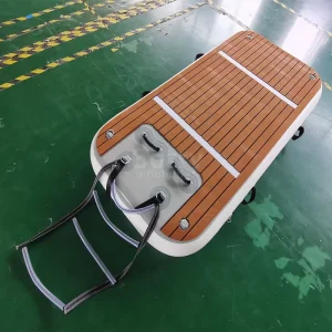 Inflatable Swim Island Floating Raft Inflatable Foil Water Jet Ski Dock Floats Platform with Ladder
