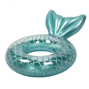 Inflatable Swim Ring Mermaid PVC Swimming Pool Float Outdoor Pearly Swimming Rings