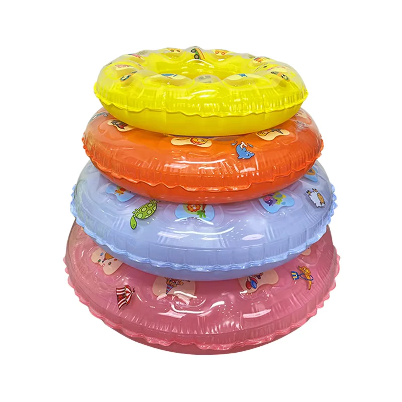 Cincin Renang Inflatable dalam Berbagai Warna Cincin Keselamatan Air Inflatable untuk Anak-anak Cincin Inflatable dengan Dua Kantung Udara PVC