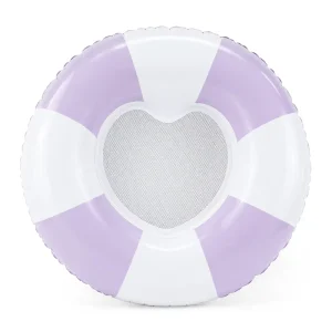 Inflatable Swimming Float Swim Ring Pink Stripe Mesh Bottom Tube Phthalate Free PVC Water Toy Adult Lounger Customization