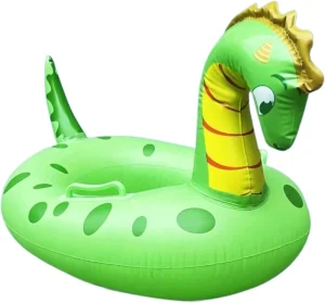 Inflatable Swimming Float in Dinosaur Shape Thick and Durable with a Handle Suitable for Use at Beaches and Summer Parties