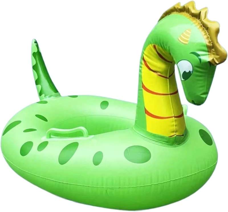 Inflatable Swimming Float in Dinosaur Shape Thick and Durable with a Handle Suitable for Use at Beaches and Summer Parties