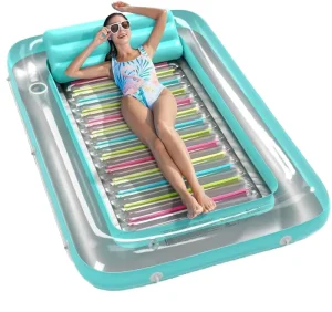 Letto gonfiabile per adulti e bambini, materassino da sole per piscina, tubi galleggianti con cuscini gonfiabili