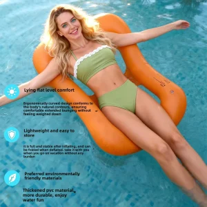 Piscina Inflável Flutuante com 18 buracos, Folha Dobrável, Rede Listrada, Cadeira de Praia Individual