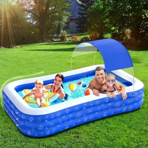 Inflatable Swimming Pool Outdoor Play Pool with Sunshade