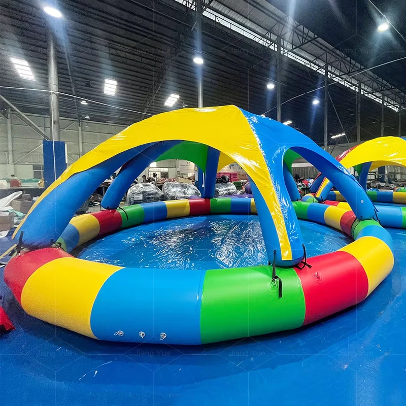 Opblaasbaar Zwembad met Dak, Zonnebescherming, Volwassenen en Kinderen, Buiten Waterplezier, Opblaasbaar Zwembad met Tent