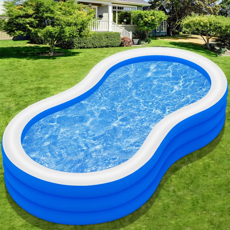 Piscina gonfiabile per adulti 145" X 74" X 22" Piscina per bambini grande e spessa Piscina gonfiabile per giardino familiare