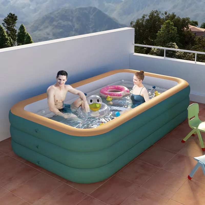 Piscina Inflable para Niños y Adultos, Material de PVC Engrosado, Modelo JR, Uso Exterior, Juego de Pelotas Oceánicas, Desbordamiento Transfronterizo
