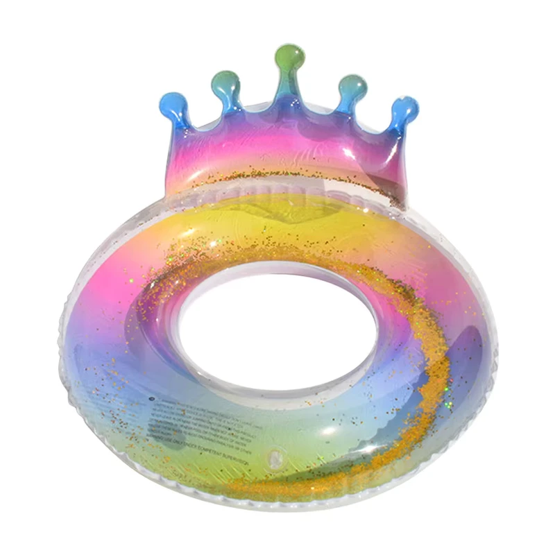 Inflatable Swimming Ring with Glitters, Sweet Colorful Tube Float