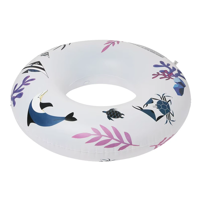 Inflatable Swimming Ring with Lights Solar Powered Pool Inflatables Animal Patterns Swim Tube Ring IP68 Waterproofing