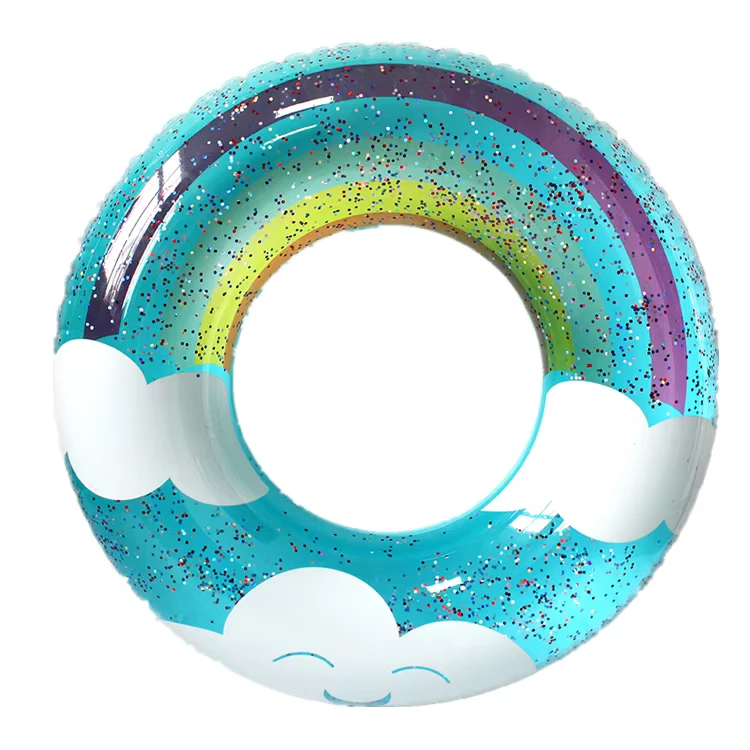 Rings de natation gonflables, radeau flottant, tube de natation, anneau de natation arc-en-ciel, jouets de fête d'été