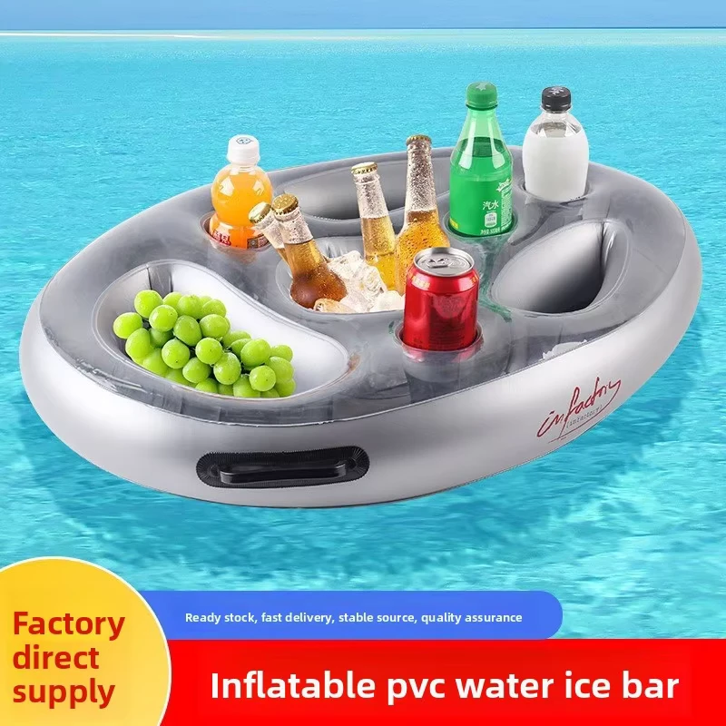 Khay uống bơm hơi TPU cho bể bơi, tiệc, đế cốc nổi, xô đá ngoài trời