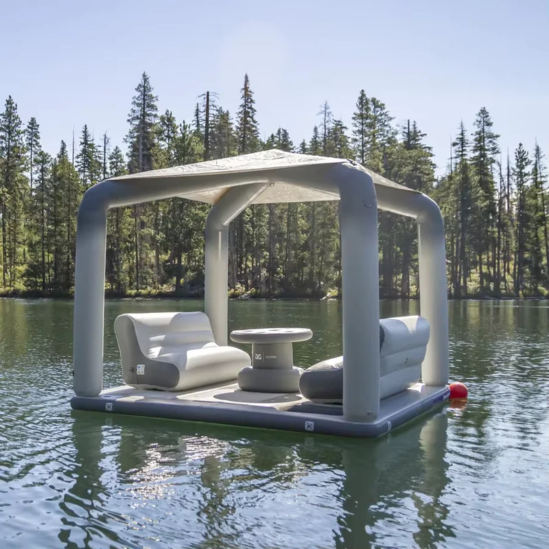 Inflatable Table Floating Lounges Outdoor Relaxation Station Inflatable Air Water Raft for Waterpark and Lake