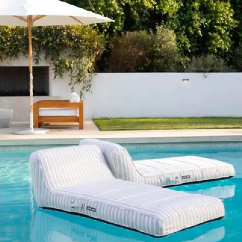 Opblaasbare Zonnebad Float Zonnebed Stoel met Tas Luchtbank voor Zwembad Tuin Luchtbank Bed in Water Zee