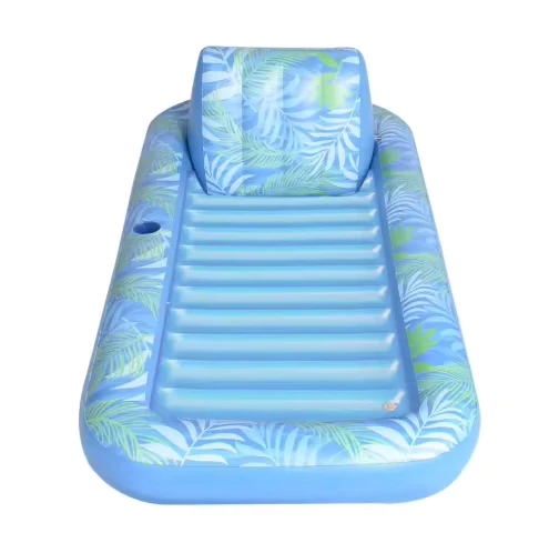 Opblaasbare Zonnebad Zwembad Lounger Float Drijvende Raft Zonnebed met Opblaasbaar Kussen voor Familie Buiten Tuin