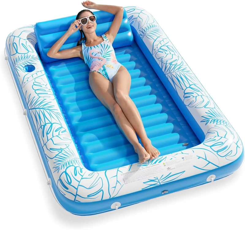 Kasur Hammock Tanning Inflatable, Mat Terapung untuk Pesta Kolam Musim Panas, Tempat Tidur Terapung untuk Berjemur
