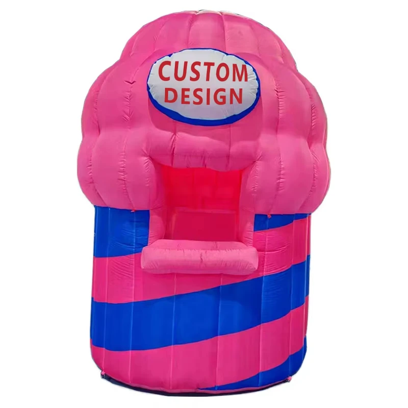 Tente gonflable en forme de maison avec modèle de tasse, lumière LED, disco portable pour événements, gonflables publicitaires