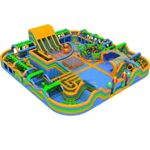 Inflatable Theme Park Obstacle Courses Bounce House PVC Material Custom Size Customized Color Logo Outdoor Play Amusement Park
