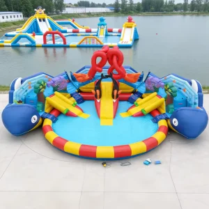 Inflatable Themed Park Custom Size and Logo Inflatable Park with Slide Obstacle for Business Rentals
