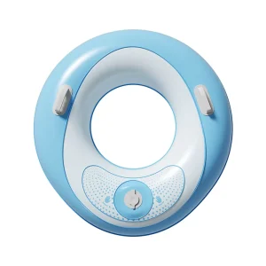Inflatable Thickened Egg Shaped Adult Swimming Ring with Double Handles Portable Pool Float Safety Buoy Outdoor Use
