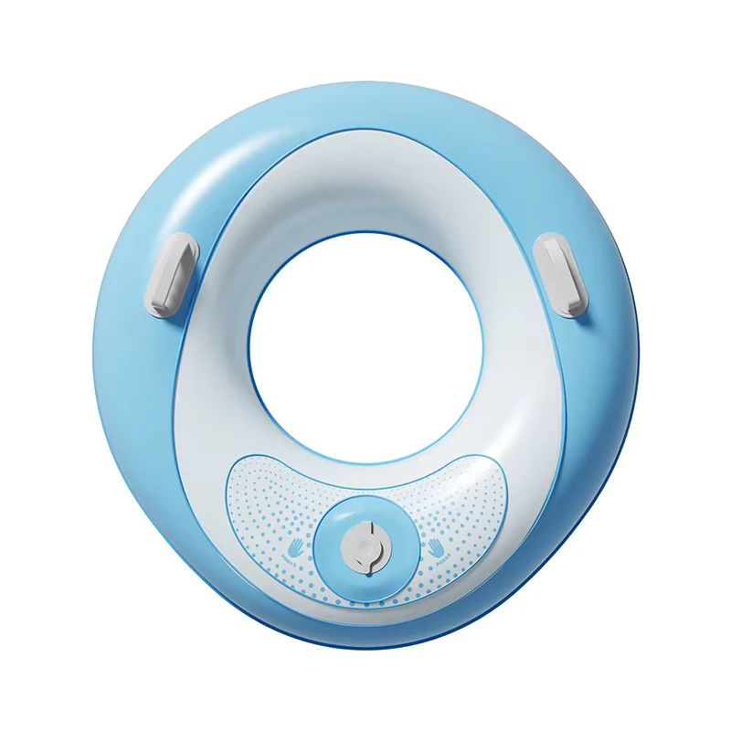 Anillo de Natación Inflable en Forma de Huevo Engrosado para Adultos con Doble Asa, Flotador Portátil para Uso Exterior