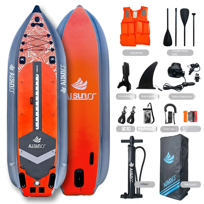 Inflatable Thickened Rubber Float Tube Boat Fishing Rod Holder Stable Portable Paddle Board Stand Up Paddleboarding