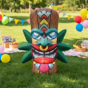Inflatable Tiki Pole with LED Lights Inflatable Pillar Display for Party Decoration