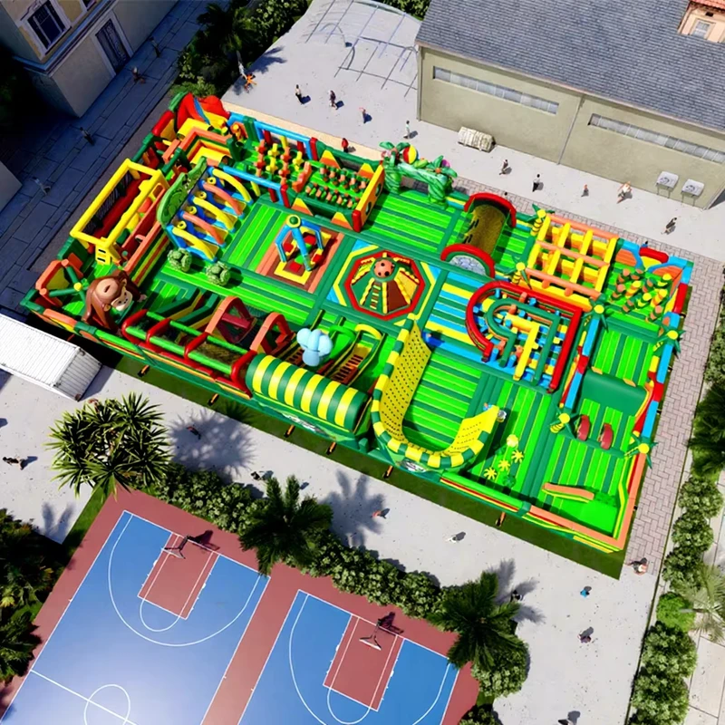 Taman Trampolin Inflatable Peralatan Taman Permainan Inflatable Taman Lompat Komersial untuk Dijual