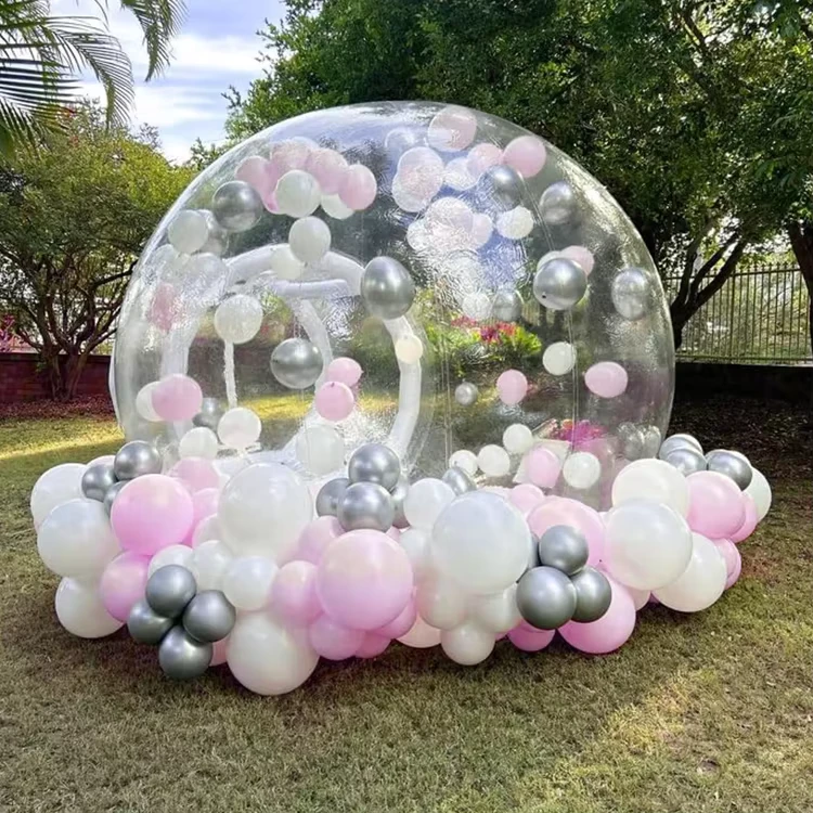 Tente bulle gonflable transparente de haute qualité, maison bulle gonflable avec ballons colorés pour décoration