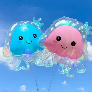Inflatable Transparent Glowing Sunflower Balloon Lights Mini Led with Sticks for Kids Party Foil Balloon