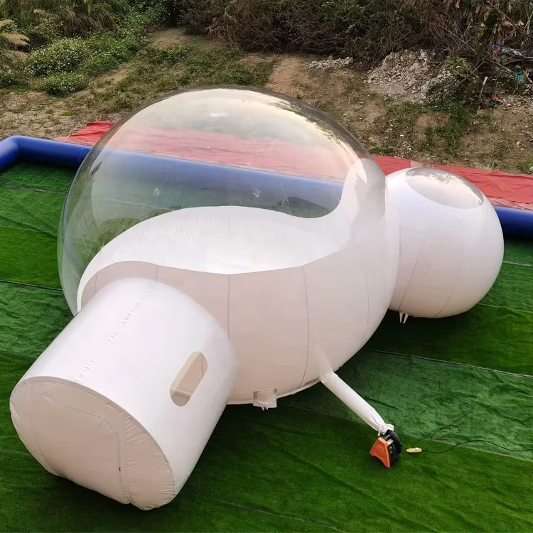インフレータブル透明PVCダブルルームバブルハウス クリアスターキャンピングドームテント 屋外用 ホームステイホテル用