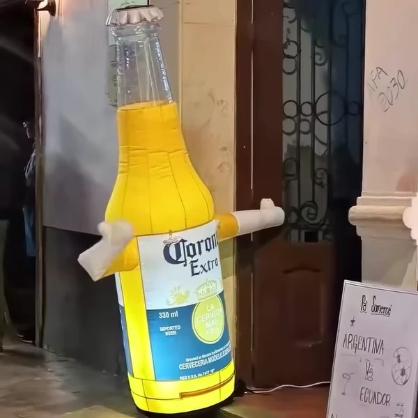 Iklan Inflatable Tabung Model Botol Bir Angin Manusia Penari Terbang Botol Bir Inflatable