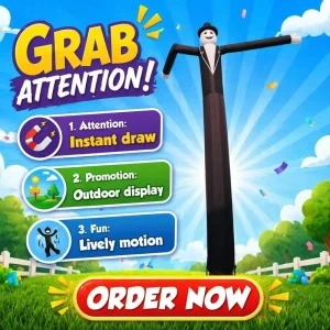 Inflatable Tube Man Sky Dancer Air Waving Puppet 2m 3m 4m Custom Size Oxford Waterproof Outdoor Advertising with Blower