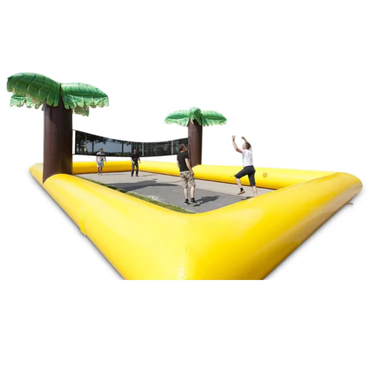 Terrain de volley-ball gonflable pour jeux de plage et ensemble de volley-ball gonflable