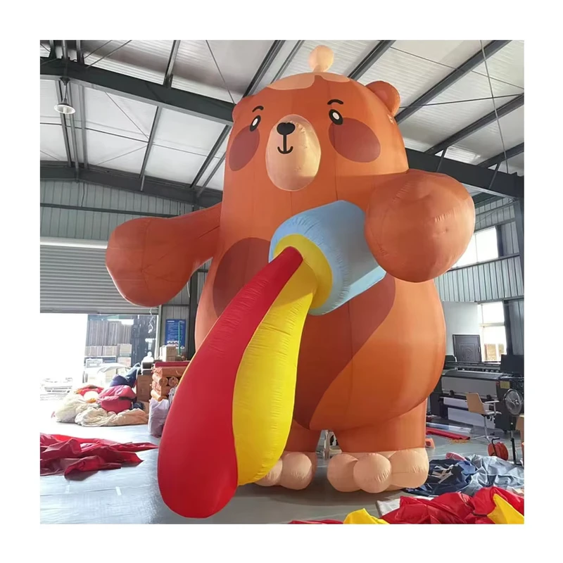 Personagem de Desenho Animado Inflável de Urso para Decoração de Eventos
