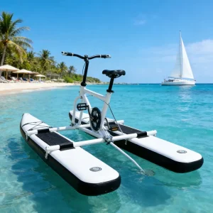 Inflatable Water Bike PVC Jet Kids Mini Double Single Floating Dock Rowing Boat Luxury Seats Blue Custom Logo