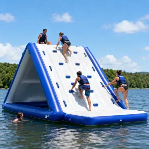 大人と子供のためのインフレータブル水上クライミング障害物コース、湖の浮遊冒険遊び場、屋外水遊び
