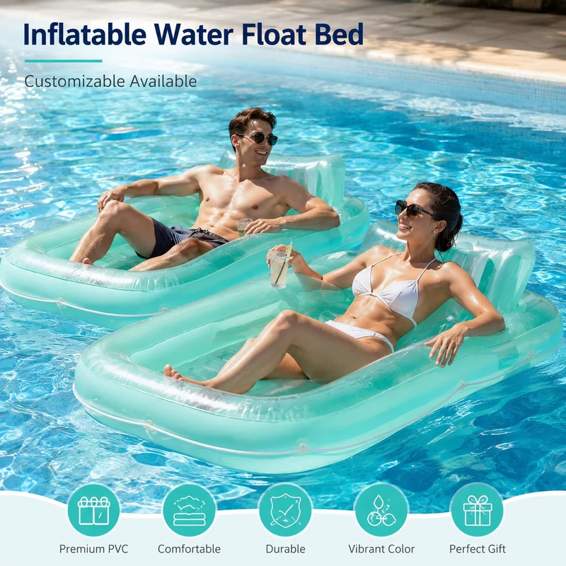 Aufblasbare Wasserliege PVC Pool-Lounger für Schwimmbad, Strand und Resort-Nutzung