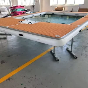 Inflatable Water Floating Fishing Dock Inflatable Sofa Platform Swimming Pool Pontoon With Net