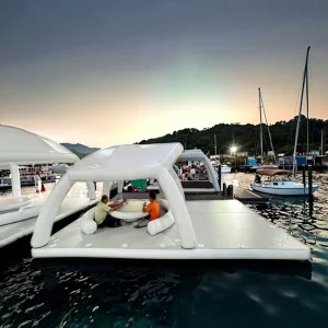 Aufblasbare Wasser schwimmende Insel Plattform, Kinder aufblasbarer Meer schwimmender Dock Spiel Wasser schwimmendes Zelt für Erwachsene