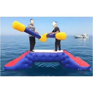 Piattaforma galleggiante per giochi d'acqua gonfiabile, gladiatore gonfiabile ermetico in PVC da 0,9 mm per mare, lago e piscina