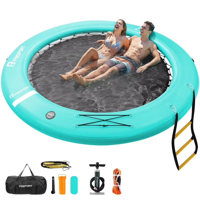 Opblaasbare Water Hammock Drijvende Bed Eiland Platform Raft Ronde Zwembad Meer Float Lounge Stoel met Gaas voor Volwassenen Kinderen Gezinnen