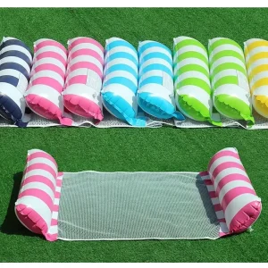 Inflatable Water Hammock Pool Float Foldable Floating Lounge Chair PVC Swimming Raft 120x70cm
