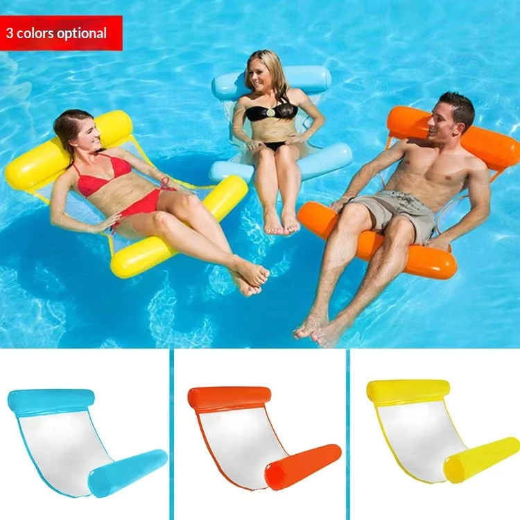 Inflatable Water Hammock Sofa Floating Bed Foldable Summer Recliner Backrest Floating Lounge Chair Pool Parties