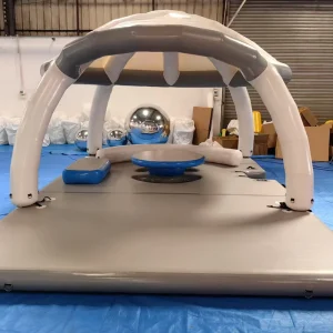 Inflatable Water Leisure Dock Platform with Tent Floating Island Water Amusement Equipment