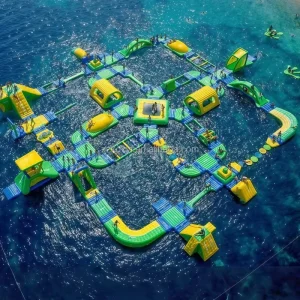 Inflatable Water Obstacle Course Slide at Sea Adults Water Floating Entertainment Sports Game Children’s Inflatable Water Parks