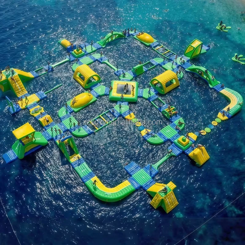 Seluncuran Rintangan Air Inflatable di Laut, Permainan Olahraga Hiburan Air untuk Dewasa, Taman Air Inflatable untuk Anak-anak