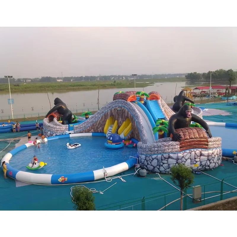 Atraksi Taman Air Inflatable Peralatan Olahraga Air