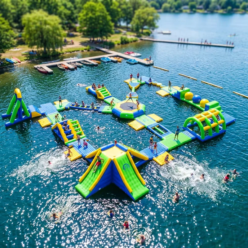 Fabricante de Equipos de Parque Acuático Inflables Juegos Instalaciones de Parque de Atracciones Inflables Productos Atracciones Curso de Obstáculos Acuático